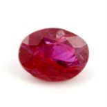 An oval shape ruby, weighing 1.89ct