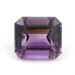 A rectangular shape amethyst, weighing 23.47ct