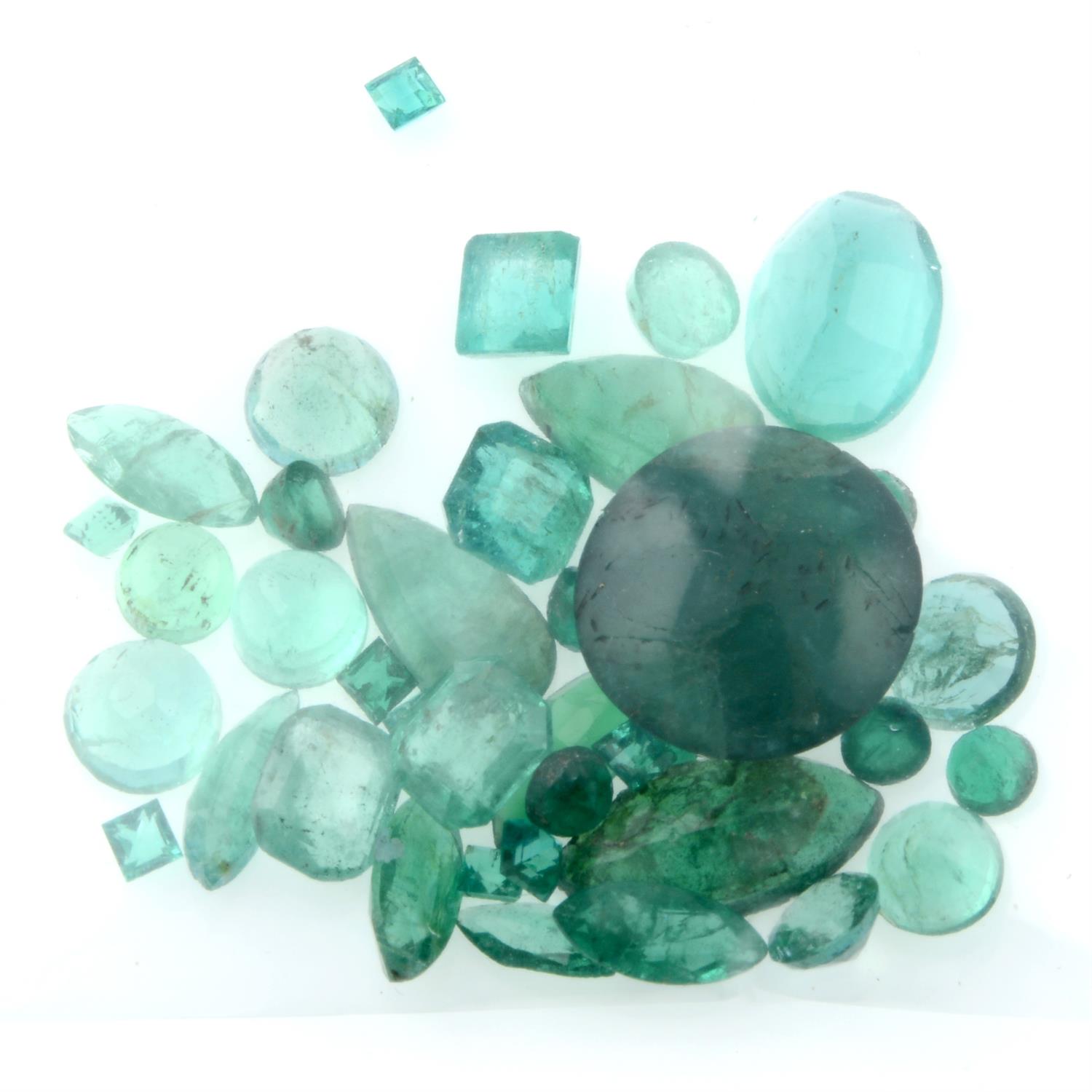 Selection of vari-shape emeralds, weighing 17.19ct - Image 2 of 2