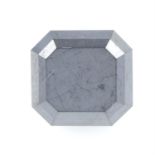 A rectangular shape black diamond, weighing 3.46ct