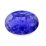 An oval shape tanzanite, weighing 31.20ct