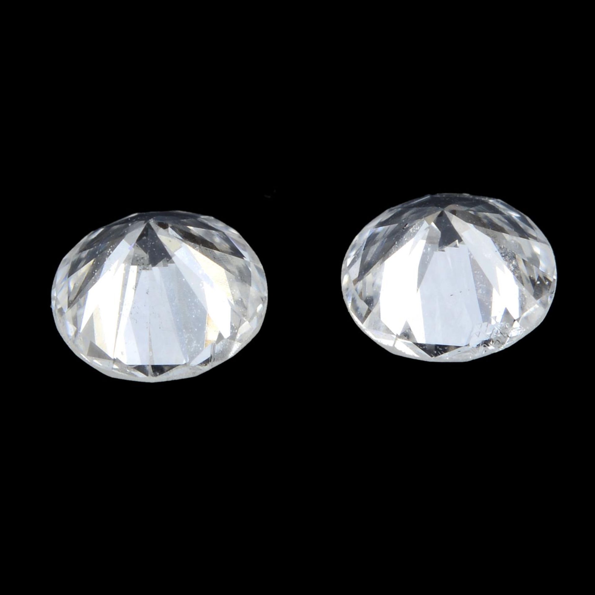 Pair of brilliant cut diamonds weighing 0.52ct - Image 2 of 2