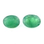 Pair of oval shape emeralds, weighing 1.63ct