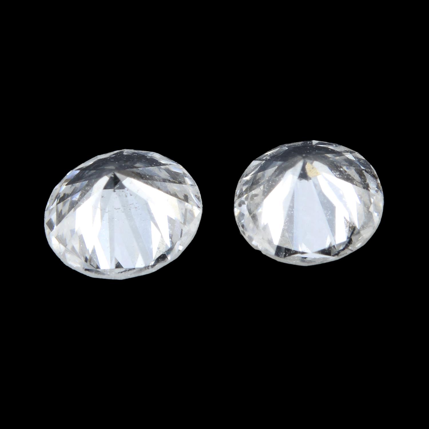 Pair of brilliant cut diamonds weighing 0.53ct - Image 2 of 2