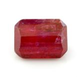 A rectangular shape ruby, weighing 4.26ct