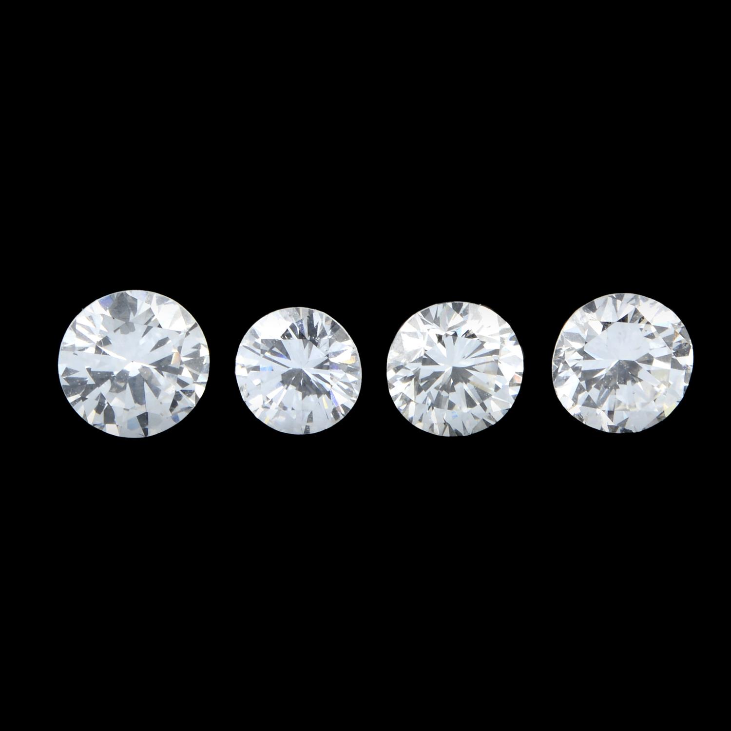Four brilliant cut diamonds weighing 1.04ct