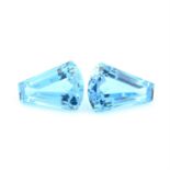 Pair of fancy shape topazes, weighing 19.31ct