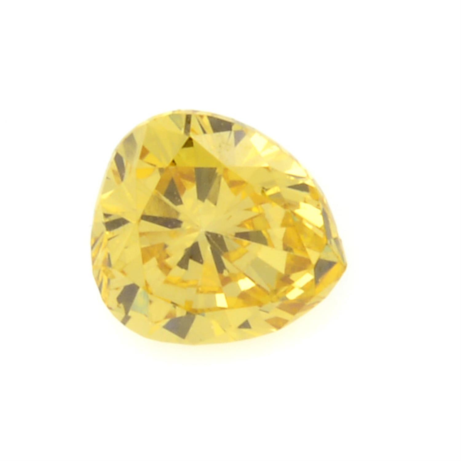 A pear shape fancy intense orange diamond, weighing 0.23ct