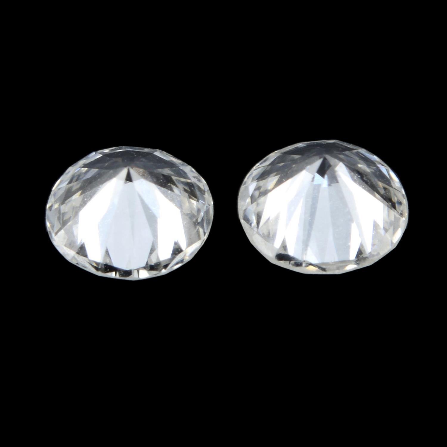 Pair of brilliant cut diamonds weighing 0.50ct - Image 2 of 2