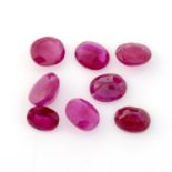 Selection of oval shape rubies, weighing 20ct