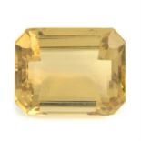 A rectangular shape citrine, weighing 79.08ct