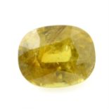 An oval shape sphene, weighing 3.73ct