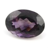 An oval shape amethyst, weighing 53.04ct