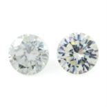 Pair of circular shape moissanites weighing 3.93ct