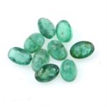 Selection of oval shape emeralds, weighing 12.85ct