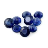 Selection of circular shape sapphires, weighing 8.90ct