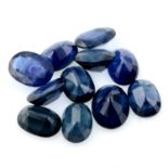 Selection of oval shape blue sapphires, weighing 43.72ct