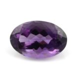 An oval shape amethyst, weighing 31.75ct