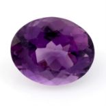 An oval shape amethysts, weighing 28.70ct