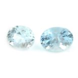 Two oval shape aquamarines, weighing 4.81ct