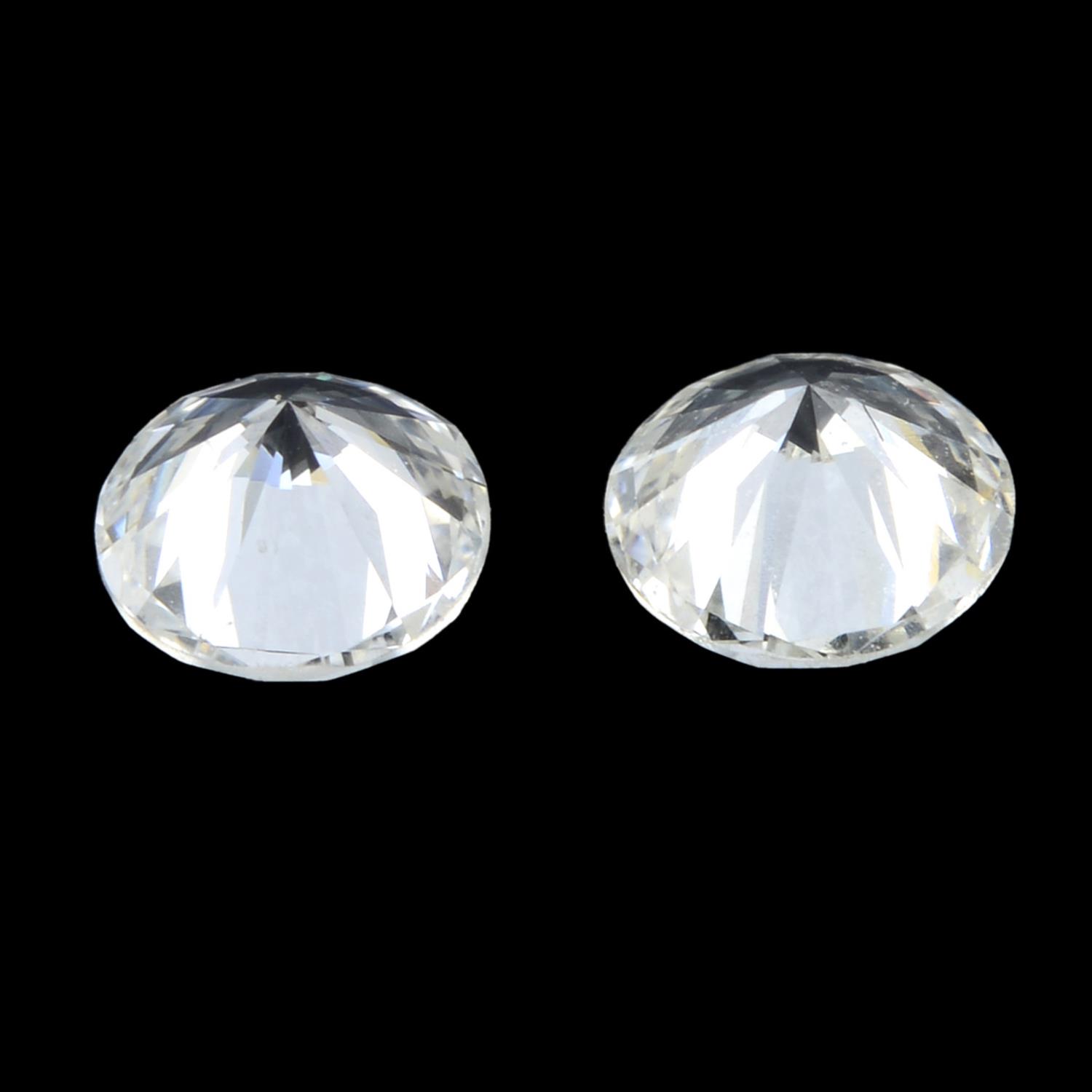 Pair of brilliant cut diamonds weighing 0.58ct - Image 2 of 2