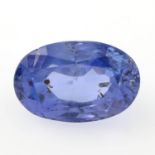 An oval-shape sapphire, weighing 3.59cts.