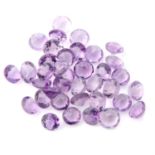 Selection of circular shape amethysts, weighing 149.67ct