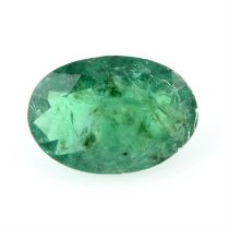 An oval shape emerald, weighing 0.57ct