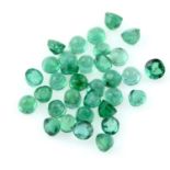 Selection of circular shape emeralds, weighing 10.01ct