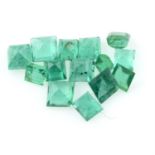 Selection of square shape emeralds, weighing 6.33ct