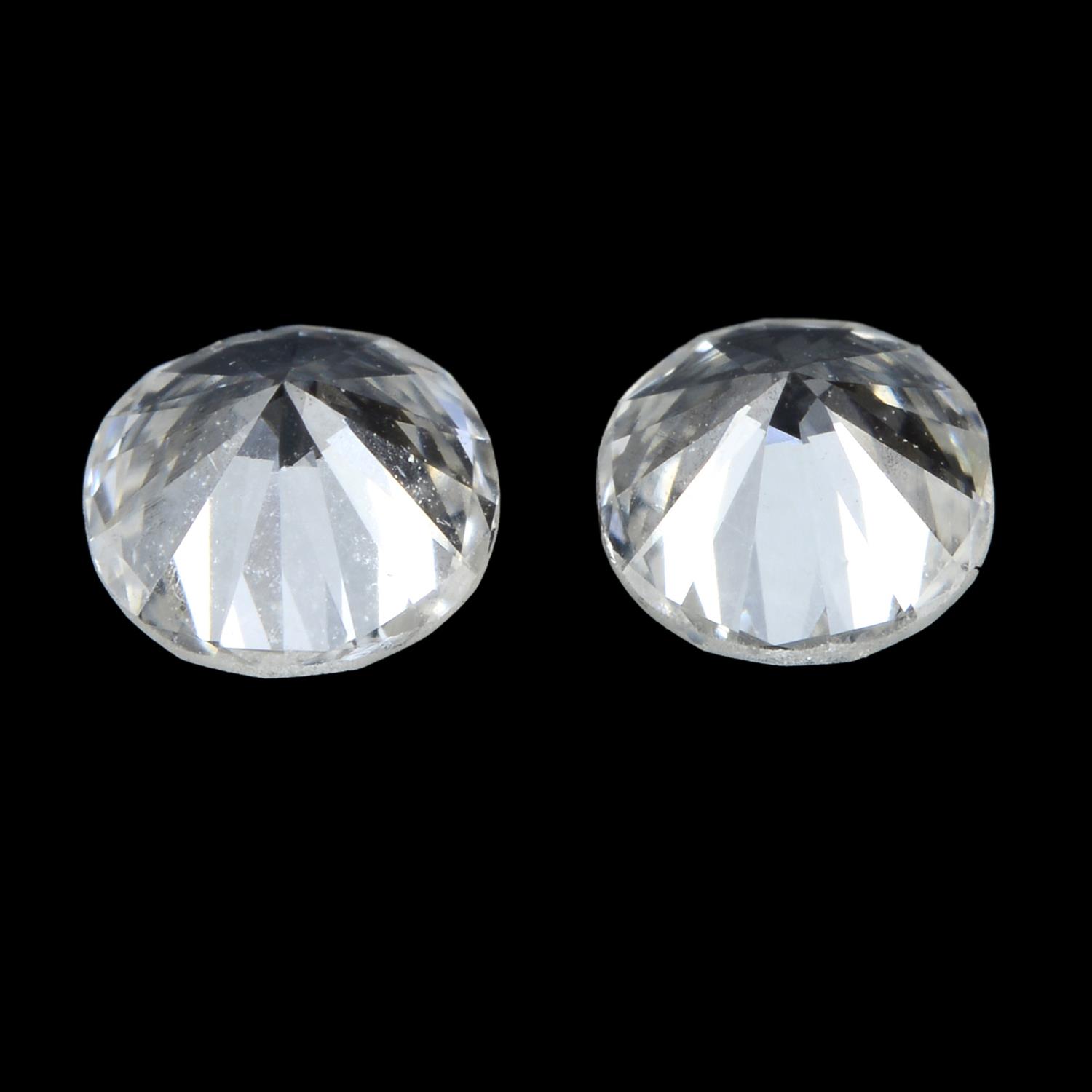 Pair of brilliant cut diamonds weighing 0.54ct - Image 2 of 2