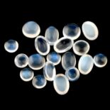 Selection of circular shape moonstone cabochons, weighing 213.5ct