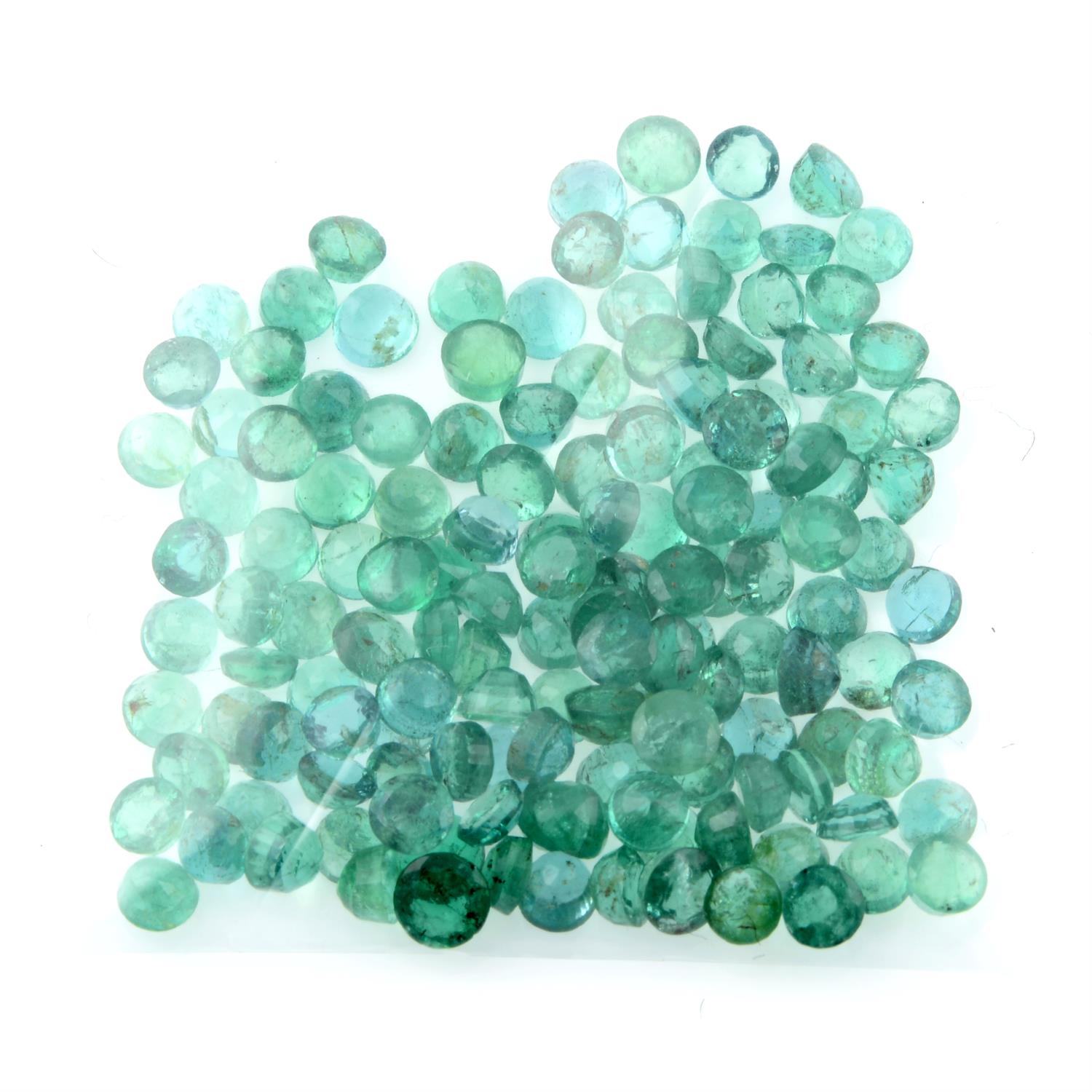 Selection of circular shape emeralds, weighing 26.40ct - Image 2 of 2