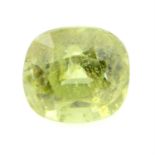 A cushion cut sphene, weighing 2.13ct