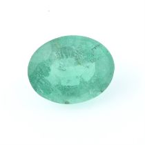 An oval shape emerald, weighing 4.02ct