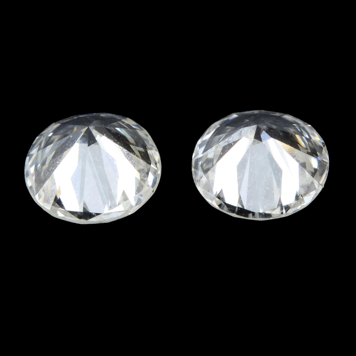 Pair of brilliant cut diamonds weighing 0.55ct - Image 2 of 2