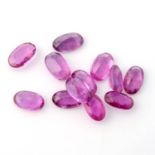 Selection of oval shape rubies, weighing 20ct