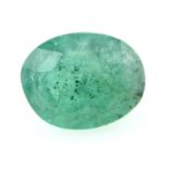 An oval shape emerald, weighing 0.89ct