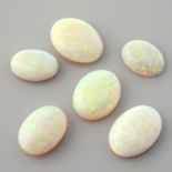 Six oval shape opal cabochon, weighing 31.79ct