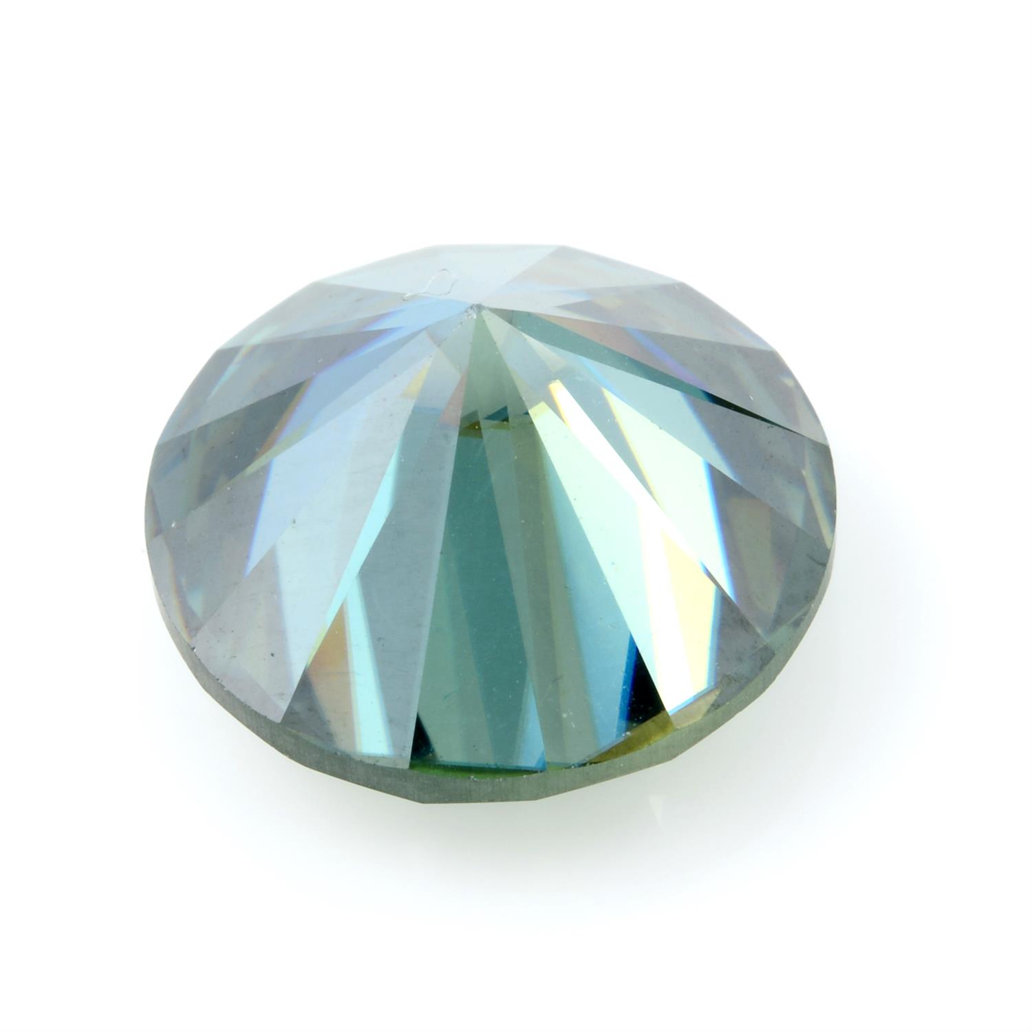 A circular shape synthetic moissanite weighing 9.71ct - Image 2 of 2