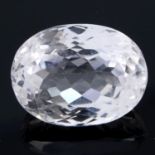 An oval shape spodumene, weighing 13.49ct