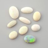 Nine oval shape opal cabochon, weighing 35.35ct
