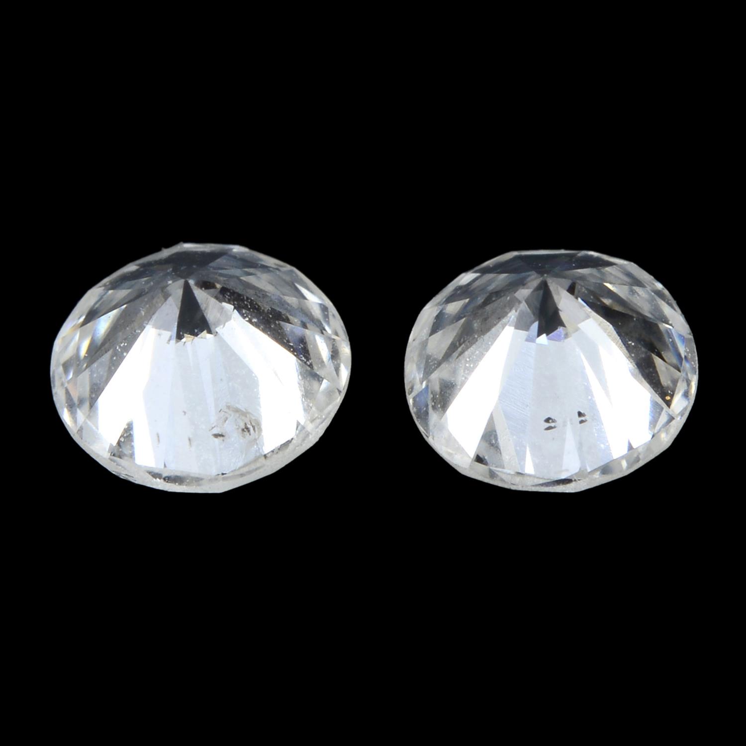 Pair of brilliant cut diamonds weighing 0.52ct - Image 2 of 2