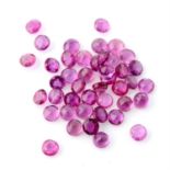 Selection of circular shape rubies, weighing 30ct