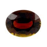 An oval shape tourmaline, weighing 4.85ct