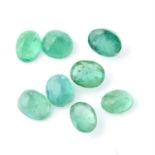 Selection of oval shape emeralds, weighing 20ct