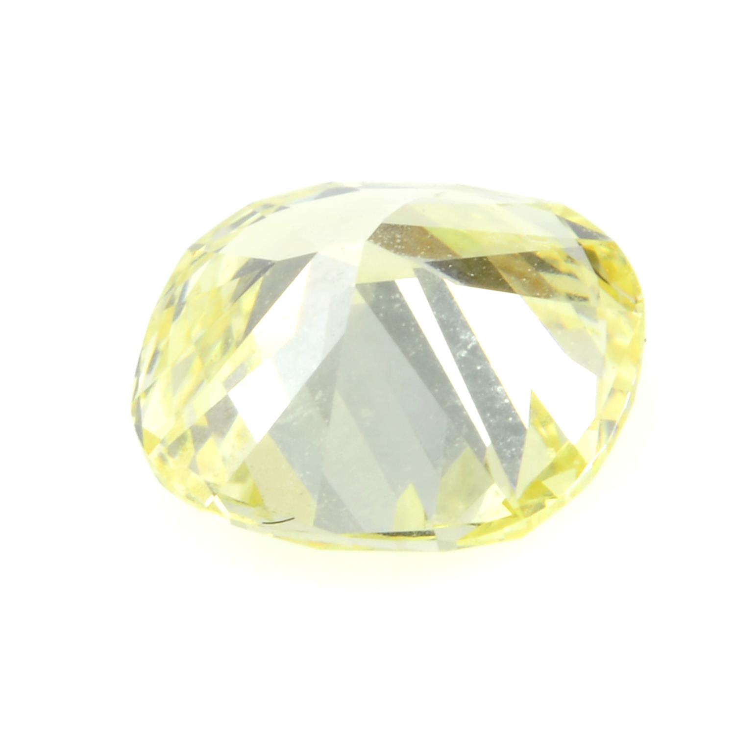 A cushion cut fancy yellow diamond, weighing 0.73ct - Image 2 of 3