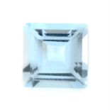 A square shape aquamarine, weighing 1.96ct