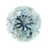 A circular shape synthetic moissanite weighing 11.78ct