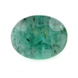 An oval shape emerald, weighing 9.50ct